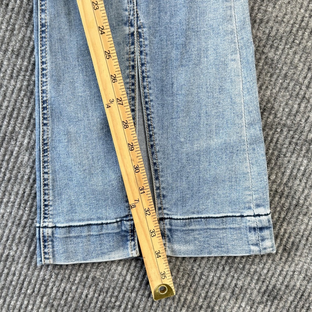 Rock & Roll Trouser Flare Jeans Womens 27x34 Light Wash High Rise Front Slit Leg - Picture 13 of 16